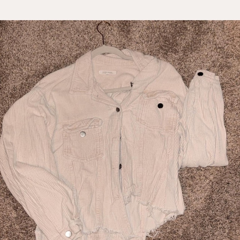 12th Tribe Cream Textured Jacket